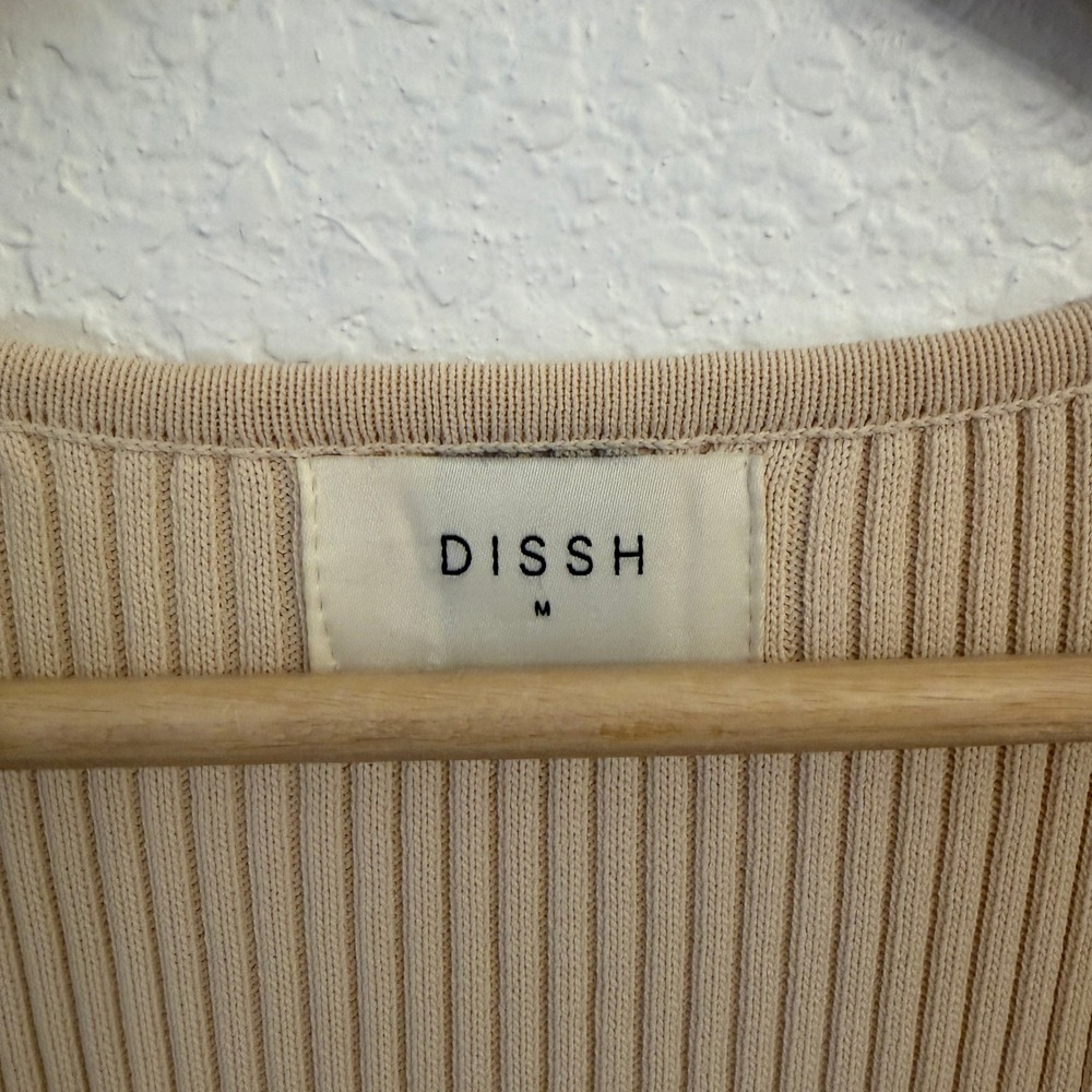 DISSH Billie Maxi Dress M Ribbed Knit Resort Coastal Vacation Minimalist Beige - Picture 4 of 10